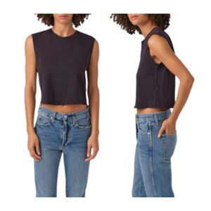 AMO Sleeveless Babe Muscle Tee Size Small in Vintage Black